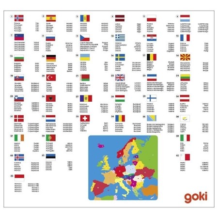 Mapa Europy, drewniana układanka - puzzle, Goki®