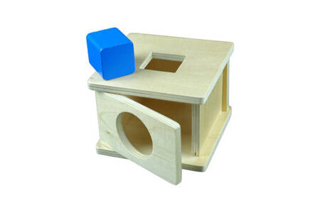 Moyo Montessori | Drewniane pudełko dla malucha z  kwadratem NEJ0603_O003