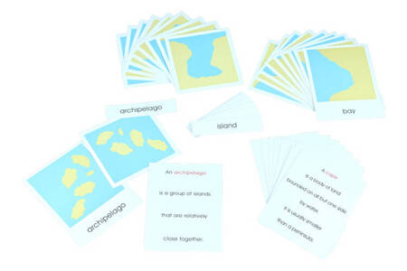 Moyo Montessori | Karty z kształtami lądów i wód GEO_G058