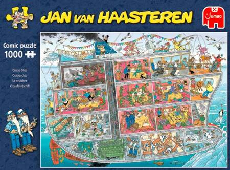 Puzzle komiksowe Jan van Haasteren 1000 elementów Statek wycieczkowy
