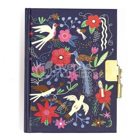 Sekretny pamiętnik z kluczykiem i naklejkami Ptaki i Kwiaty