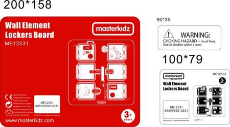 Tablica Ścienna Drewniana Nauka Otwierania Zamków - 6 sejfów Masterkidz