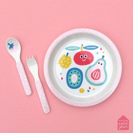 Talerz fi 18 cm dla małych dzieci, seria Tutti Frutti | Maison Petit Jour®