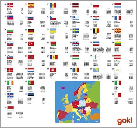 Układanka edukacyjna Mapa Europy - puzzle drewniane