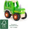 Drewniany Zielony traktor Mini Max 11078-Small Foot Design, pojazdy dla dzieci